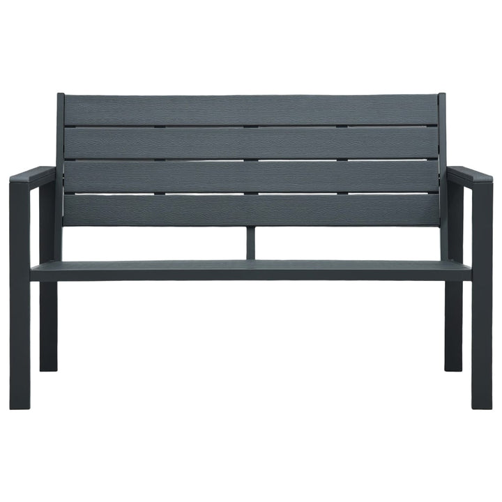 havebænk 120 cm HDPE trælook grå
