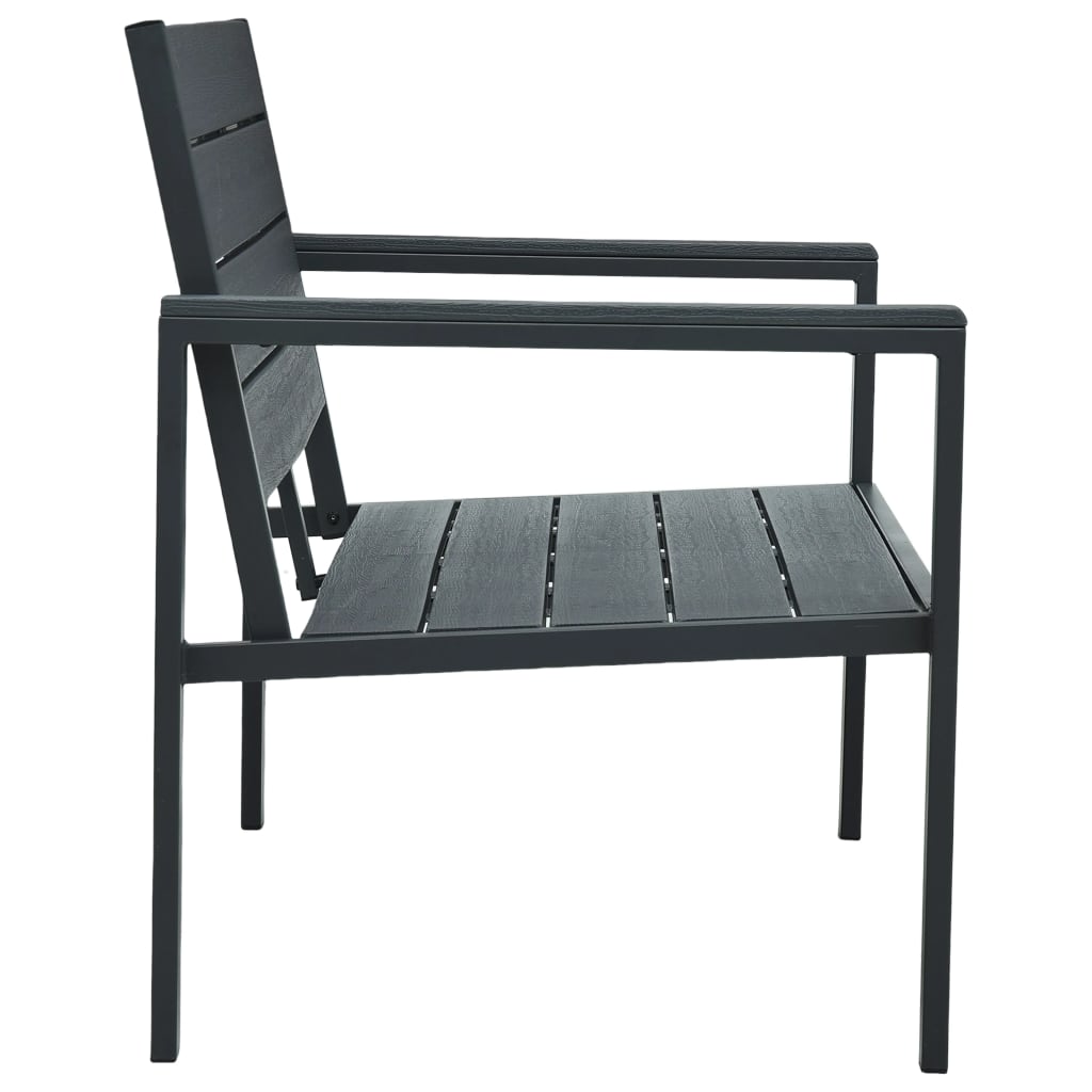 havebænk 120 cm HDPE trælook grå