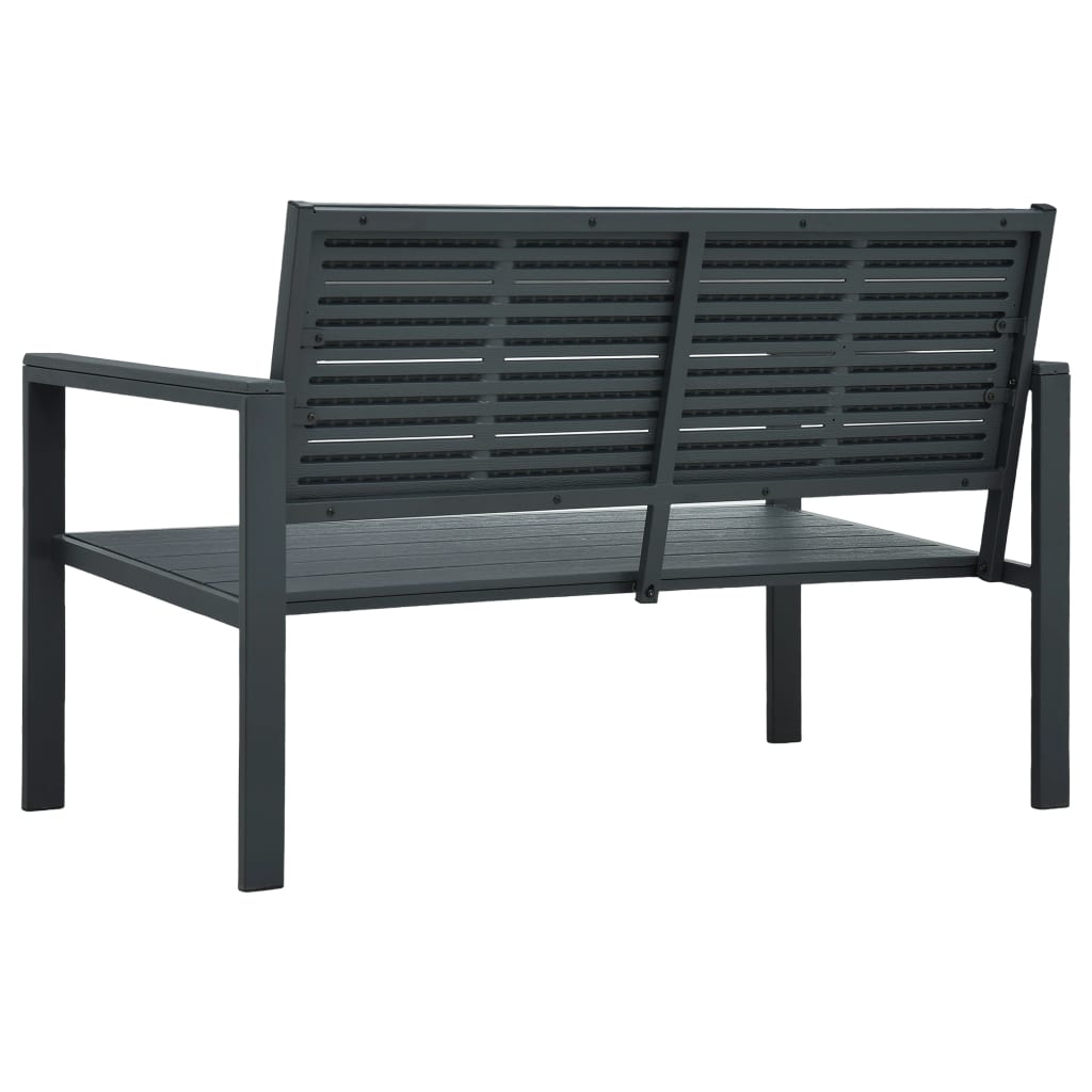 havebænk 120 cm HDPE trælook grå