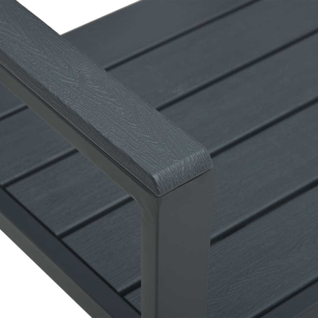 havebænk 120 cm HDPE trælook grå
