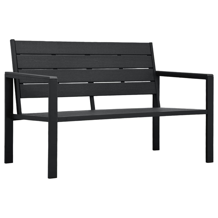 havebænk 120 cm HDPE trælook sort