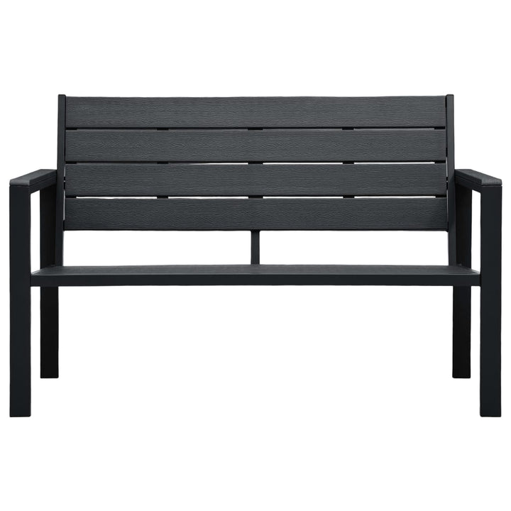 havebænk 120 cm HDPE trælook sort