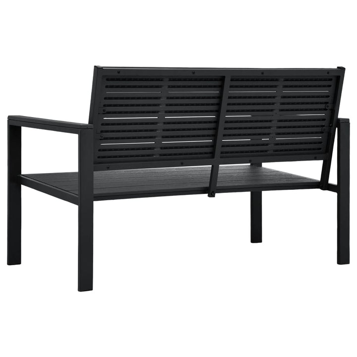 havebænk 120 cm HDPE trælook sort