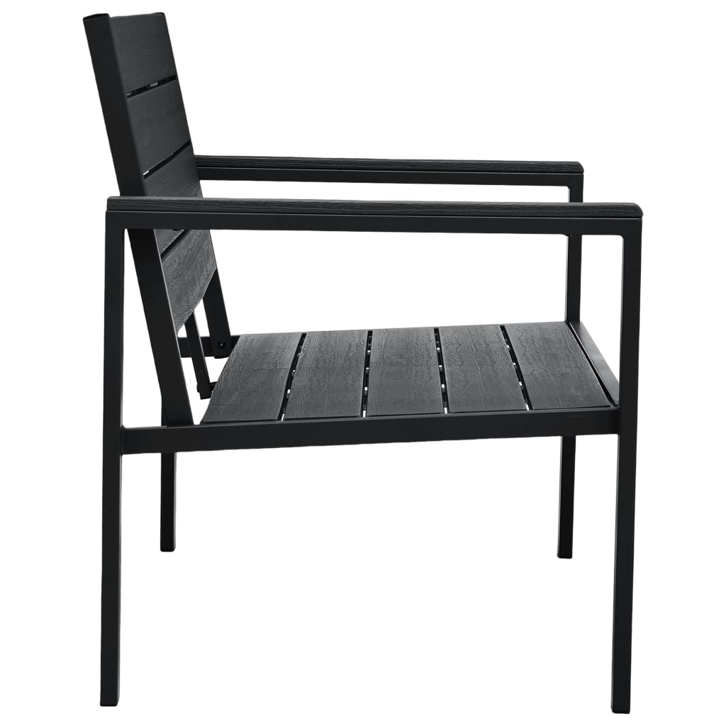 havebænk 120 cm HDPE trælook sort