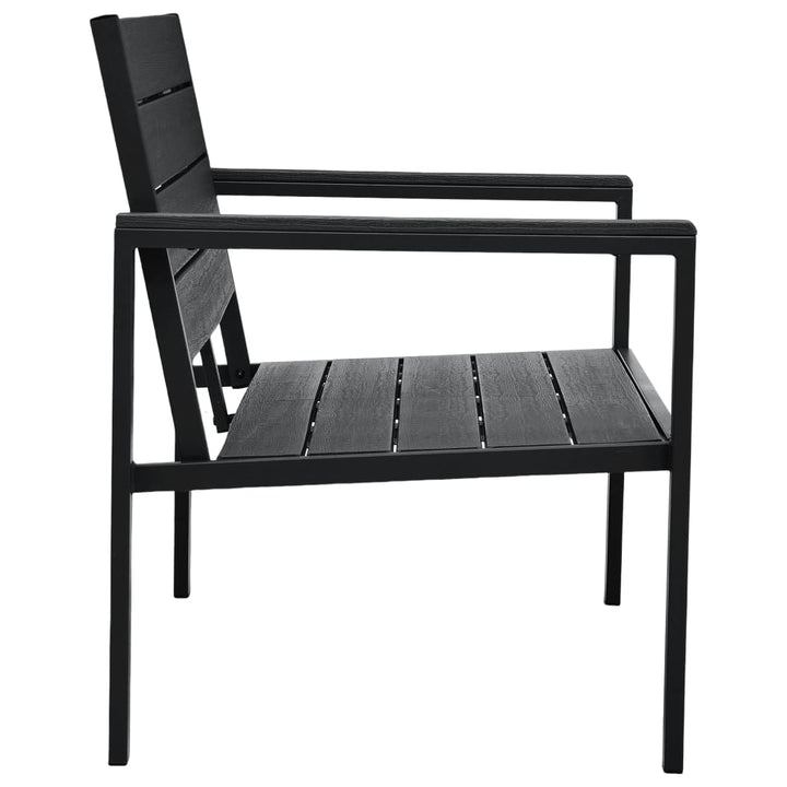 havebænk 120 cm HDPE trælook sort