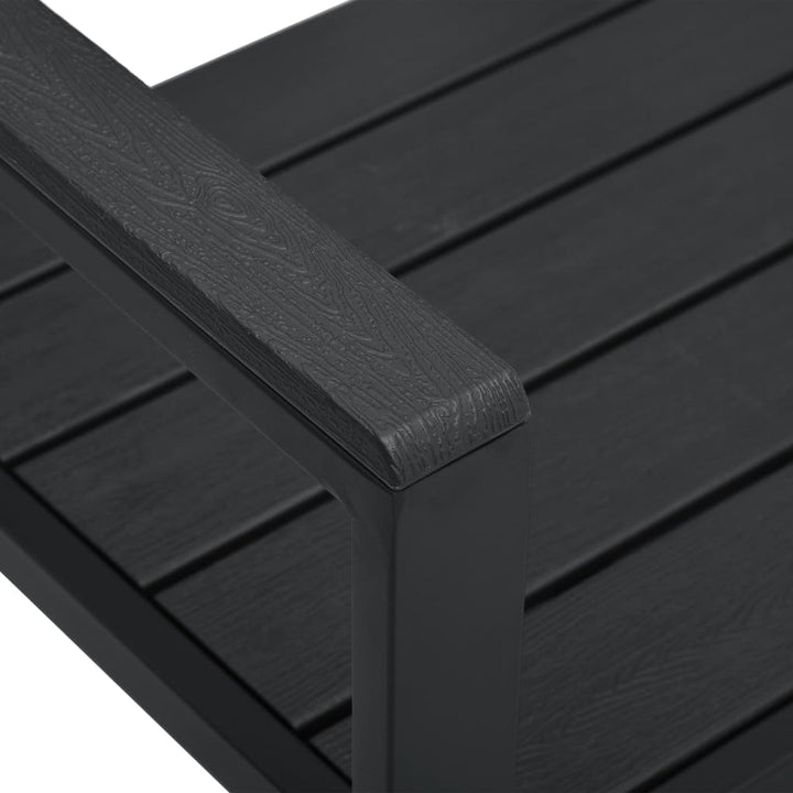 havebænk 120 cm HDPE trælook sort