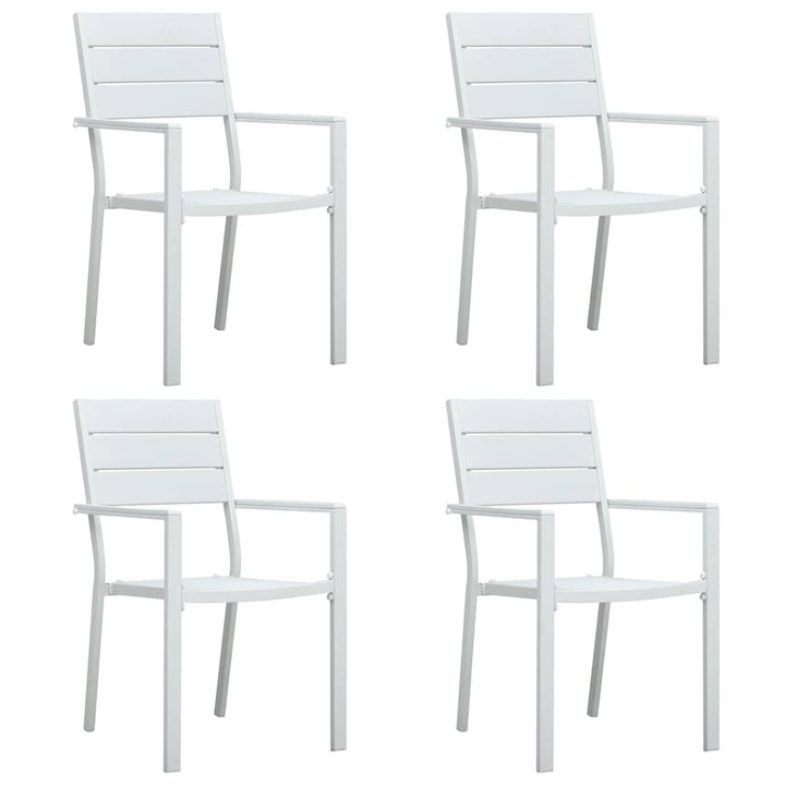 havestole 4 stk. HDPE trælook hvid