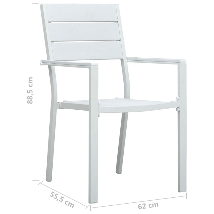 havestole 4 stk. HDPE trælook hvid