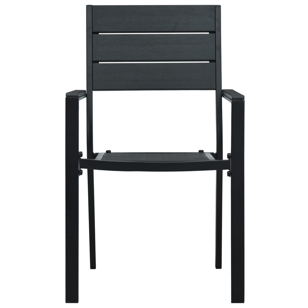 havestole 4 stk. HDPE trælook sort
