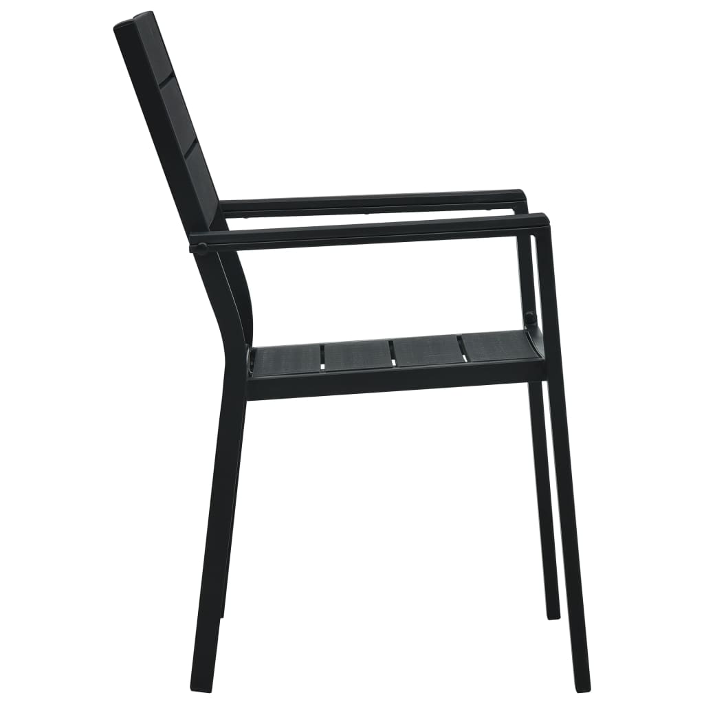 havestole 4 stk. HDPE trælook sort