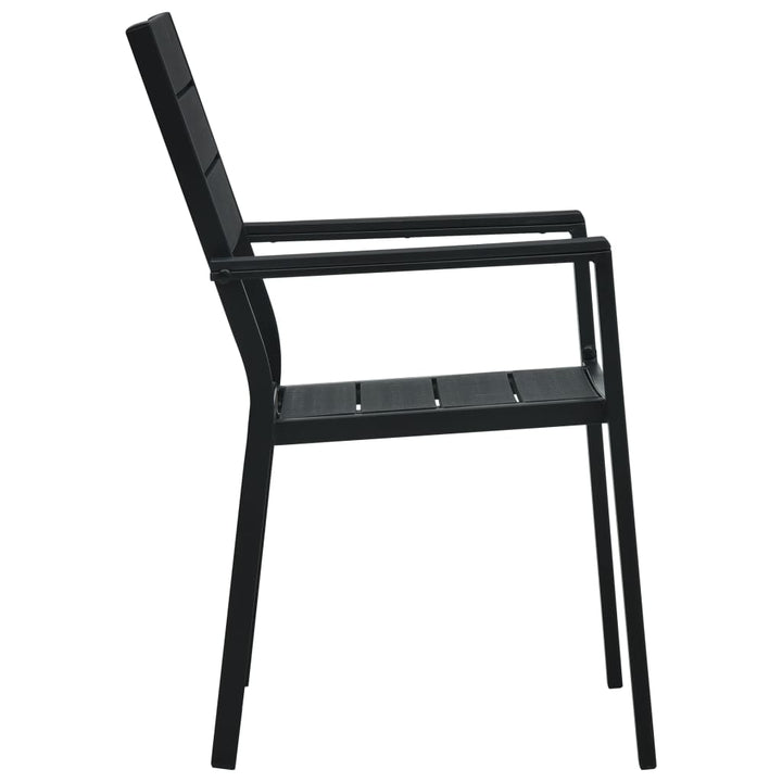 havestole 4 stk. HDPE trælook sort
