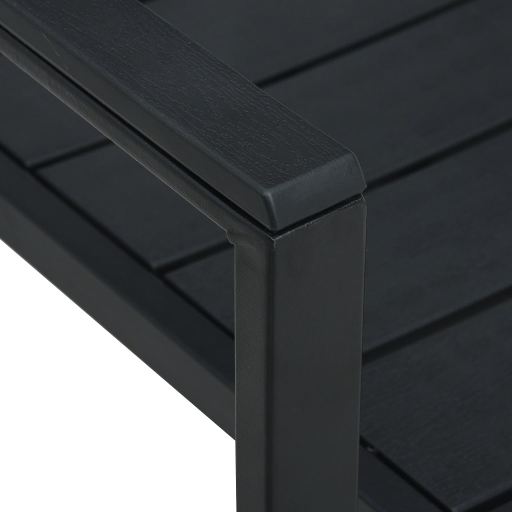 havestole 4 stk. HDPE trælook sort