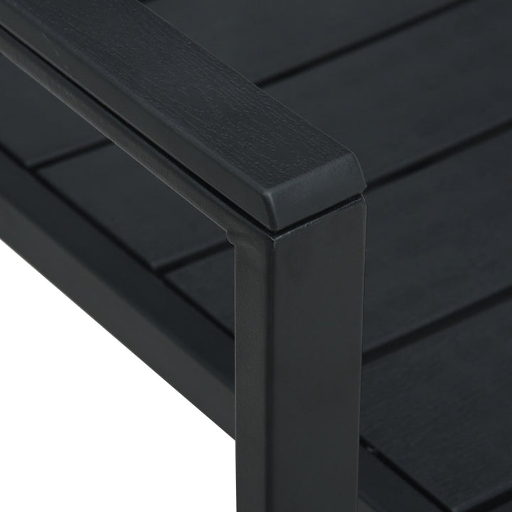 havestole 4 stk. HDPE trælook sort