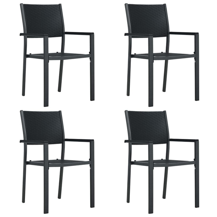 havestole 4 stk. plastik rattanlook sort