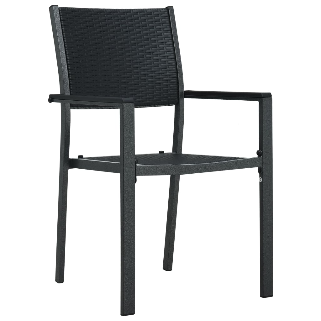 havestole 4 stk. plastik rattanlook sort
