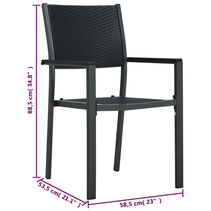havestole 4 stk. plastik rattanlook sort
