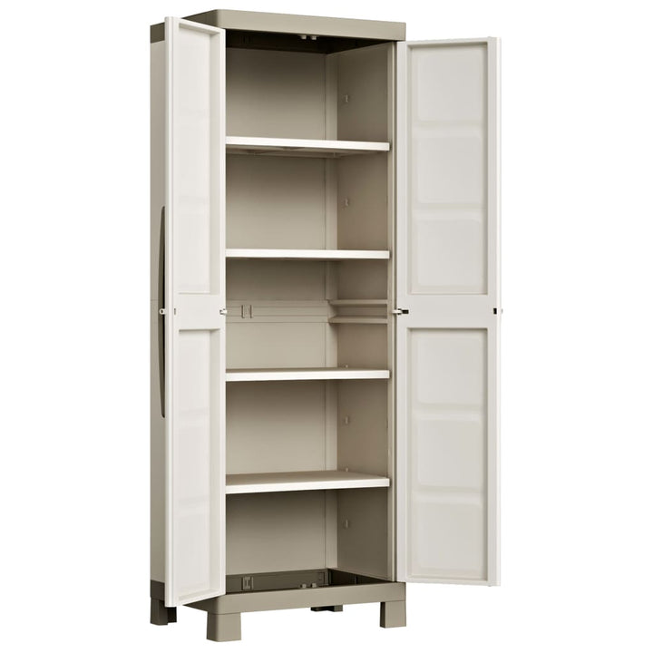 opbevaringsskab med hylder Excellence 182 cm beige gråbrun