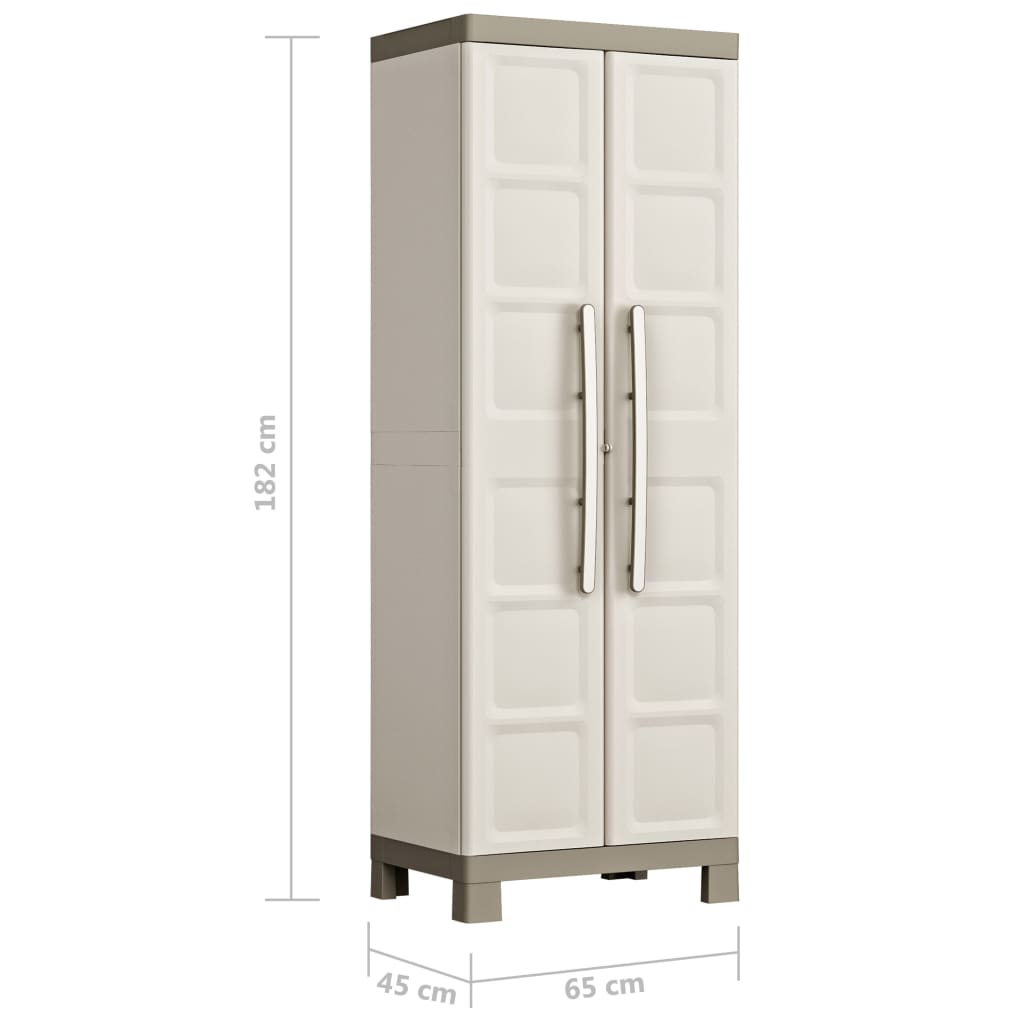 opbevaringsskab med hylder Excellence 182 cm beige gråbrun