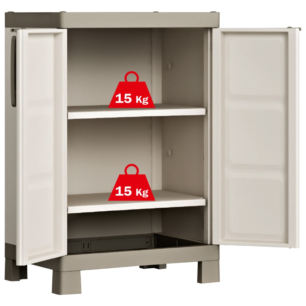 lavt opbevaringsskab Excellence 97 cm beige gråbrun