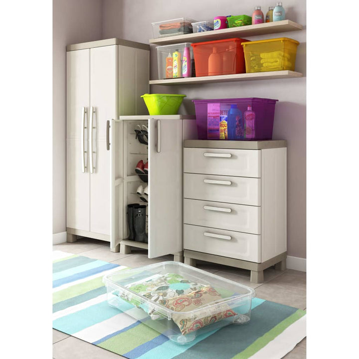 lavt opbevaringsskab Excellence 97 cm beige gråbrun
