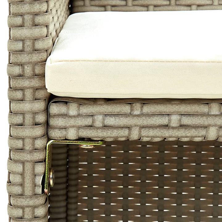 2-personers havesofa med hynder polyrattan beige
