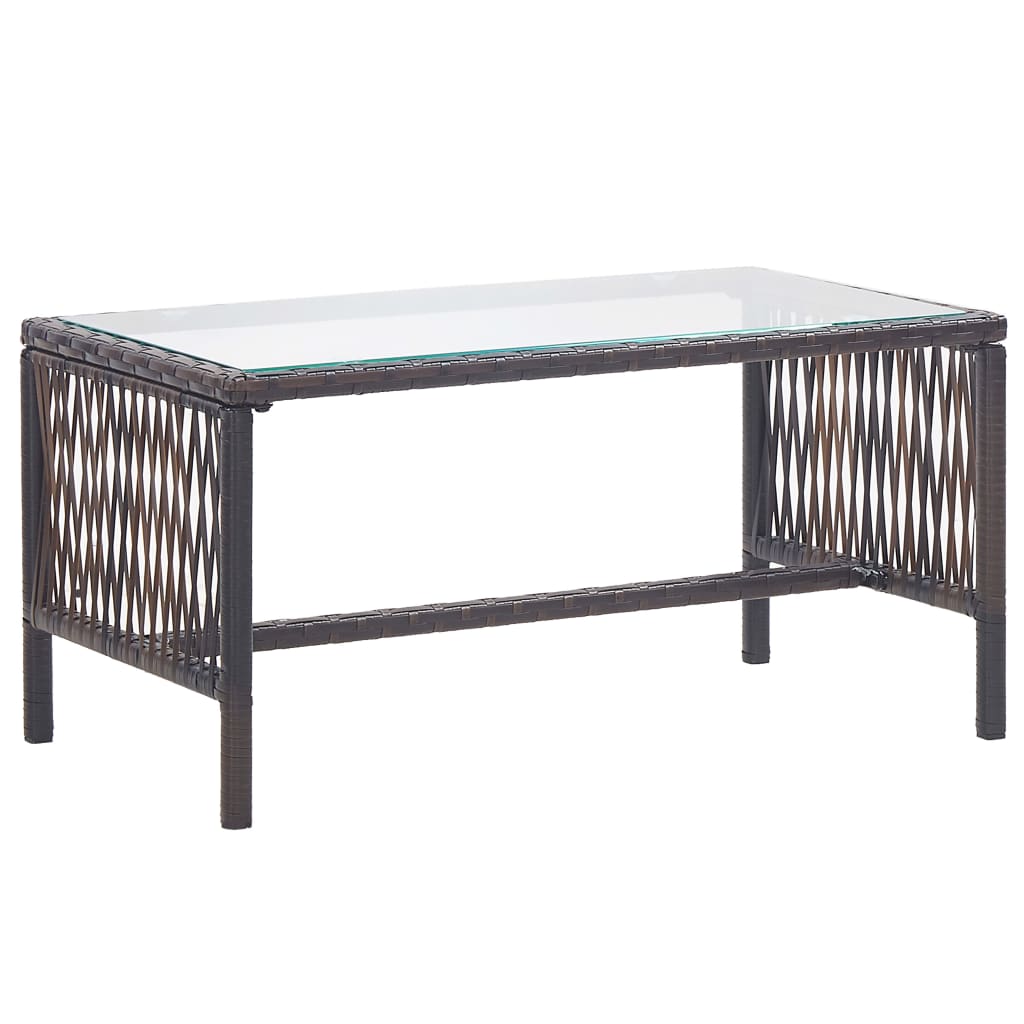 haveloungesæt 4 dele med hynde polyrattan brun