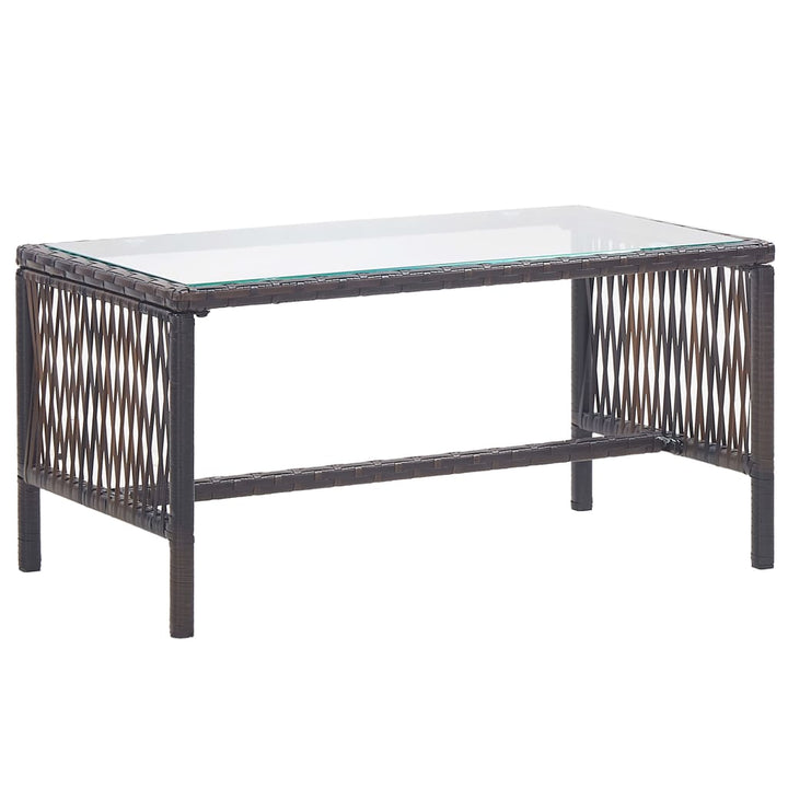 haveloungesæt 4 dele med hynde polyrattan brun