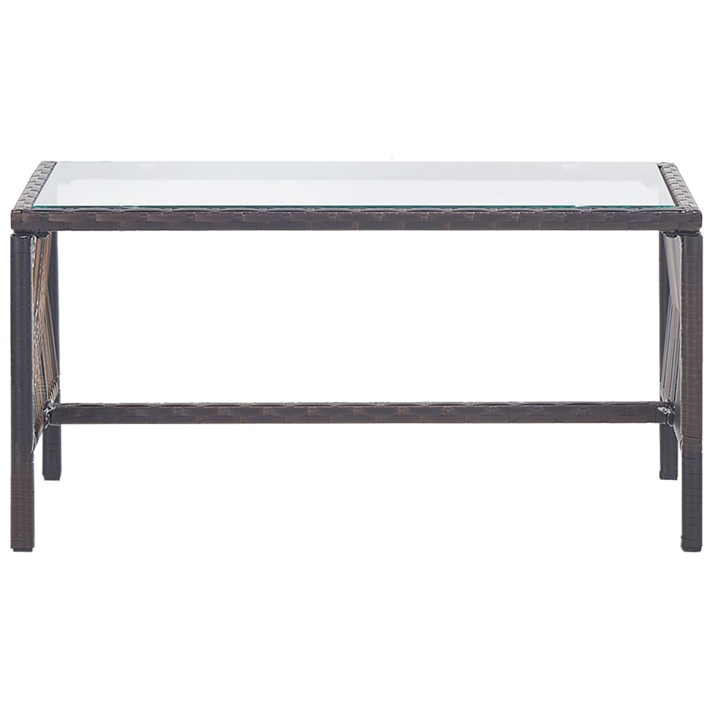 haveloungesæt 4 dele med hynde polyrattan brun