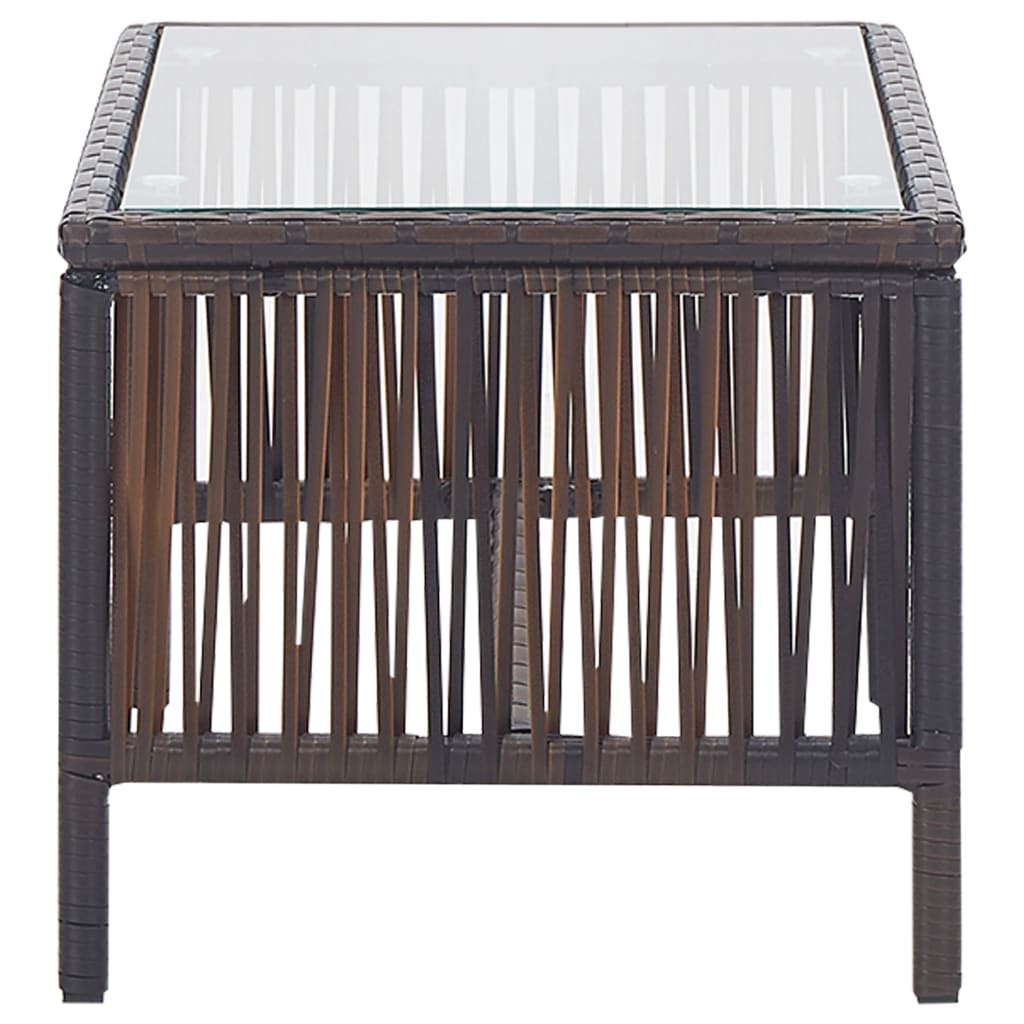 haveloungesæt 4 dele med hynde polyrattan brun