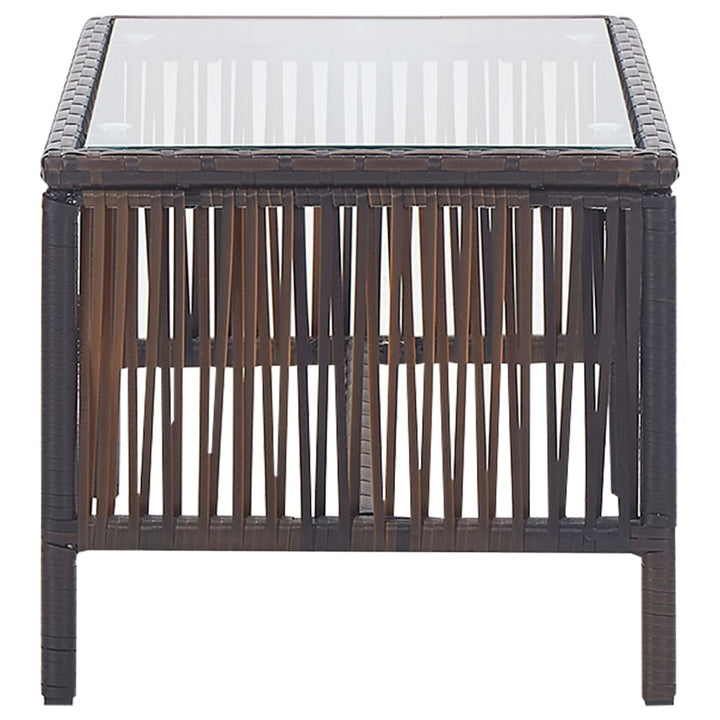 haveloungesæt 4 dele med hynde polyrattan brun