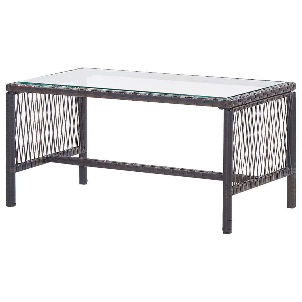 haveloungesæt 4 dele med hynde polyrattan brun