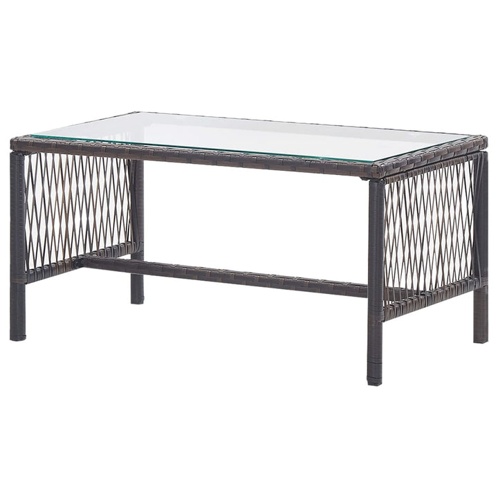 haveloungesæt 4 dele med hynde polyrattan brun