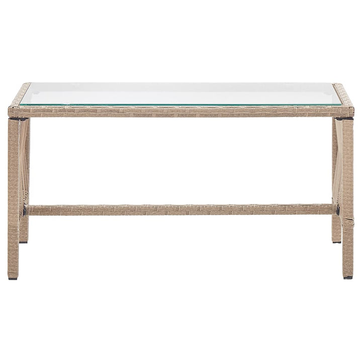 haveloungesæt 4 dele med hynde polyrattan beige