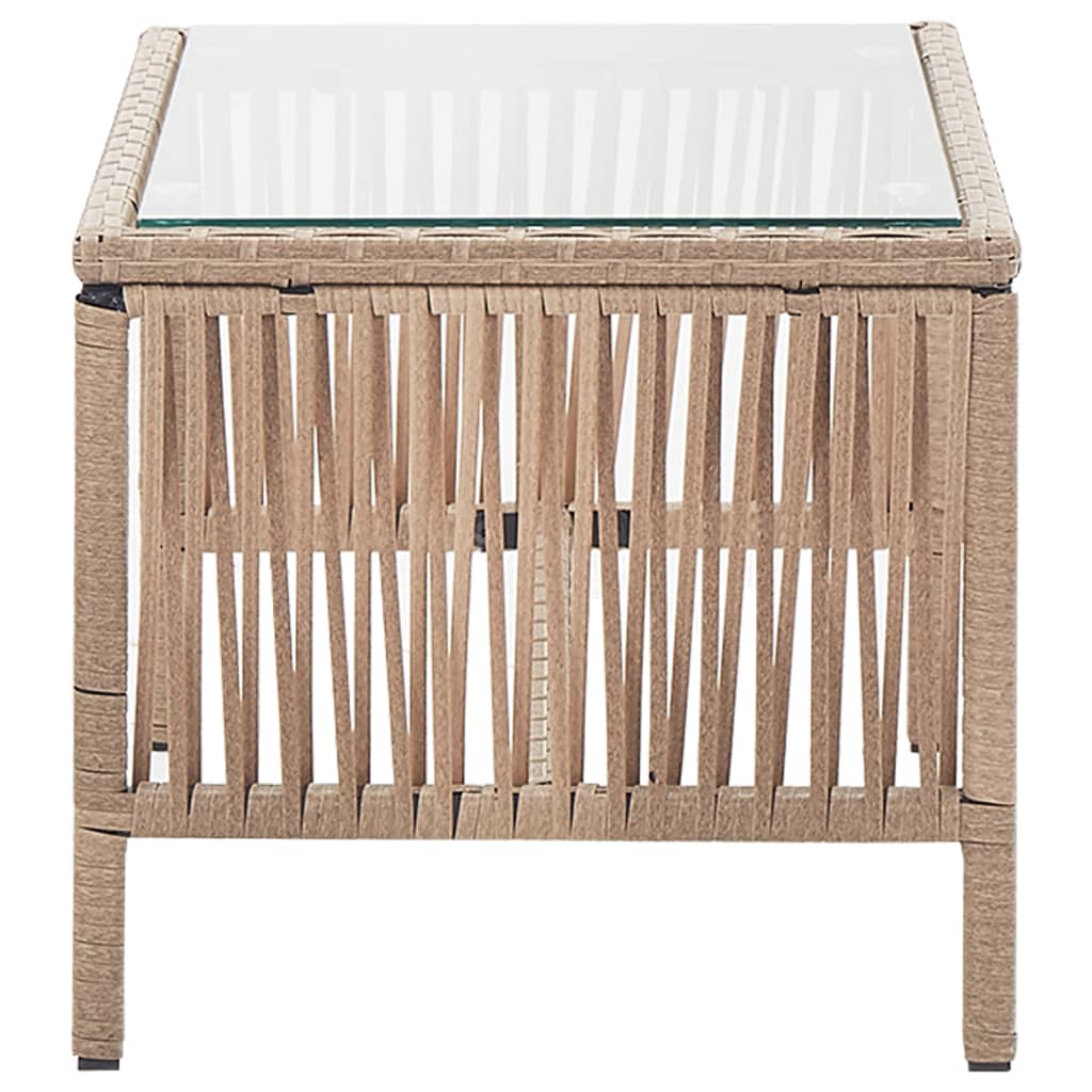 haveloungesæt 4 dele med hynde polyrattan beige