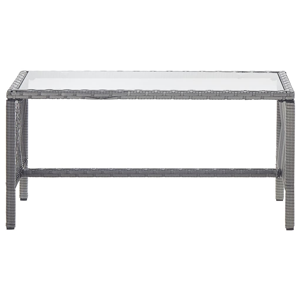 haveloungesæt 4 dele med hynde polyrattan antracitgrå