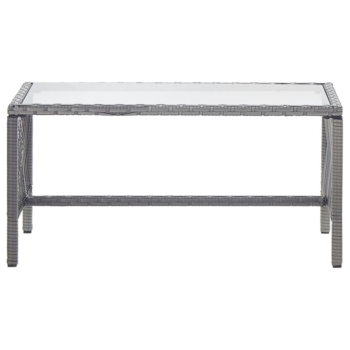 haveloungesæt 4 dele med hynde polyrattan antracitgrå