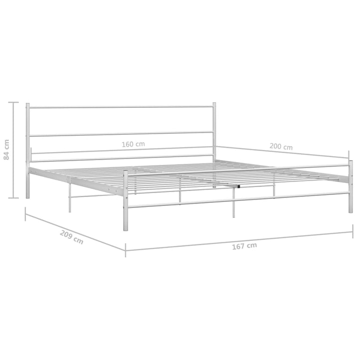 sengestel 160 x 200 cm metal hvid
