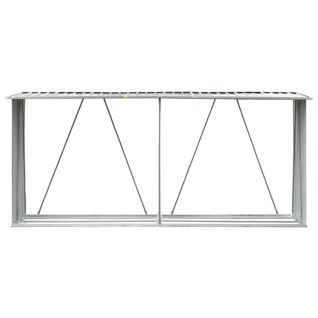 brændeskur til haven 330x84x152 cm galvaniseret stål grøn