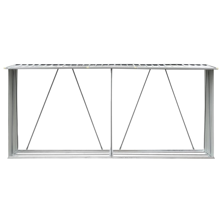 brændeskur til haven 330x84x152 cm galvaniseret stål grøn