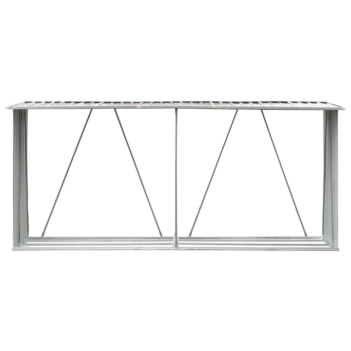 brændeskur til haven 330x84x152 cm galvaniseret stål brun
