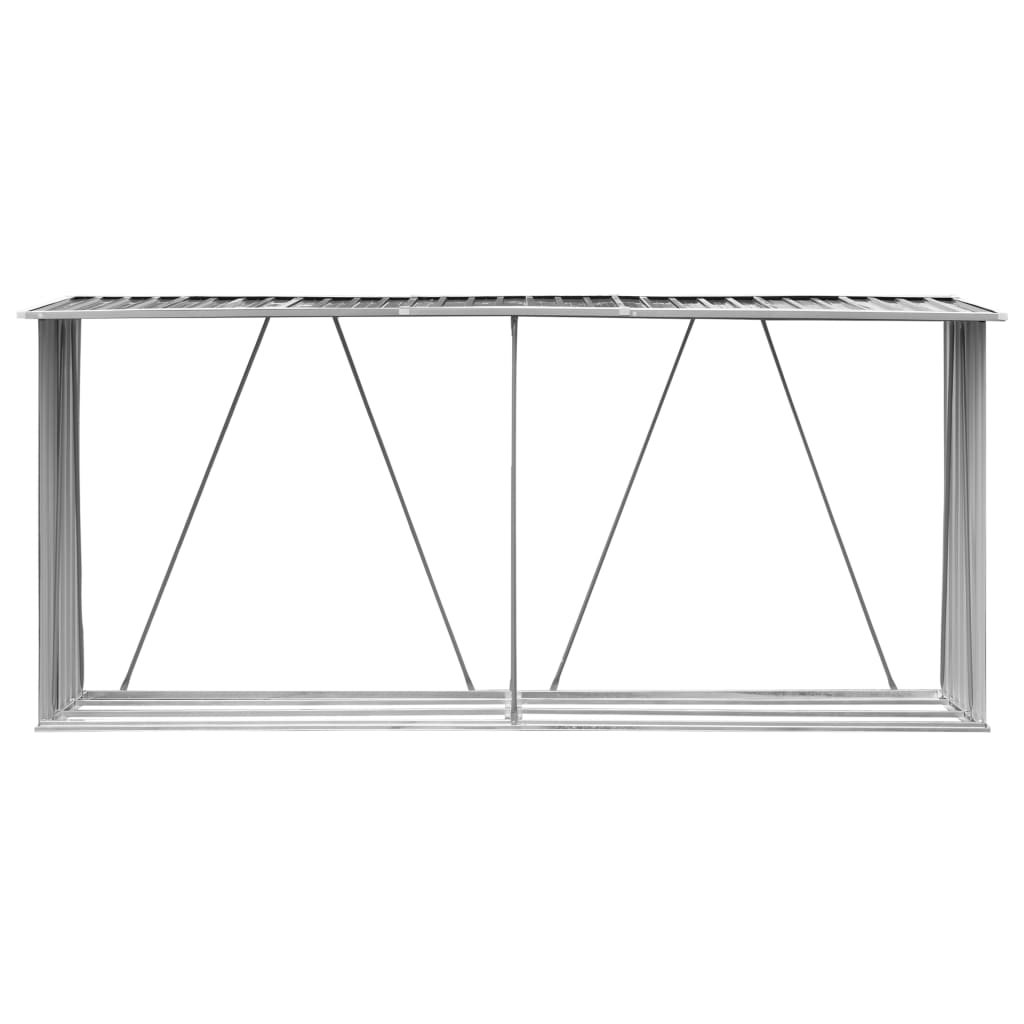brændeskur til haven 330x84x152 cm galvaniseret stål antracitgrå