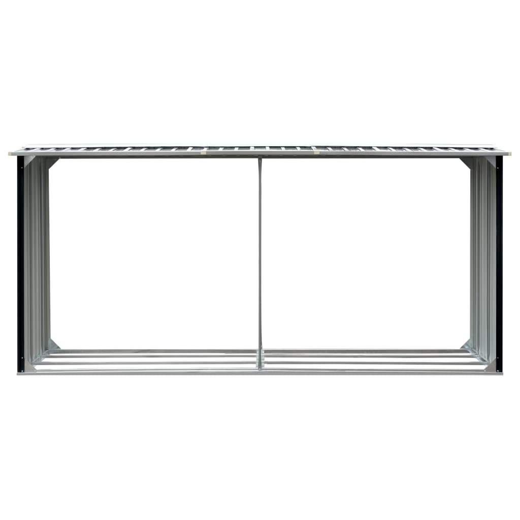 brændeskur 330 x 92 x 153 cm galvaniseret stål antracitgrå