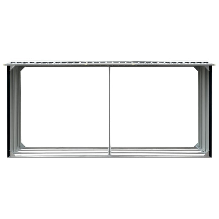 brændeskur 330 x 92 x 153 cm galvaniseret stål antracitgrå
