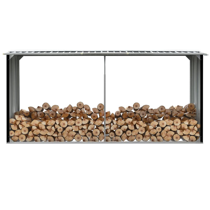 brændeskur 330 x 92 x 153 cm galvaniseret stål antracitgrå