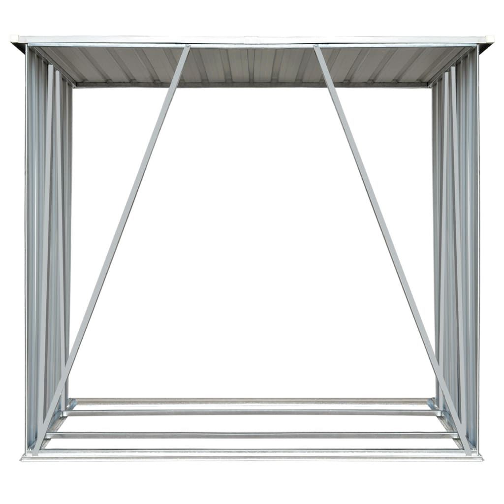 brændeskur til haven 163x83x154 cm galvaniseret stål antracitgrå