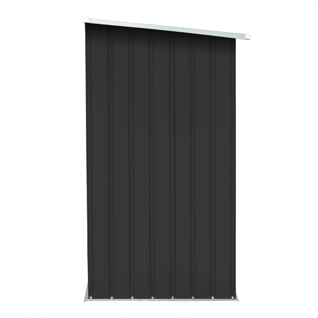 brændeskur til haven 163x83x154 cm galvaniseret stål antracitgrå