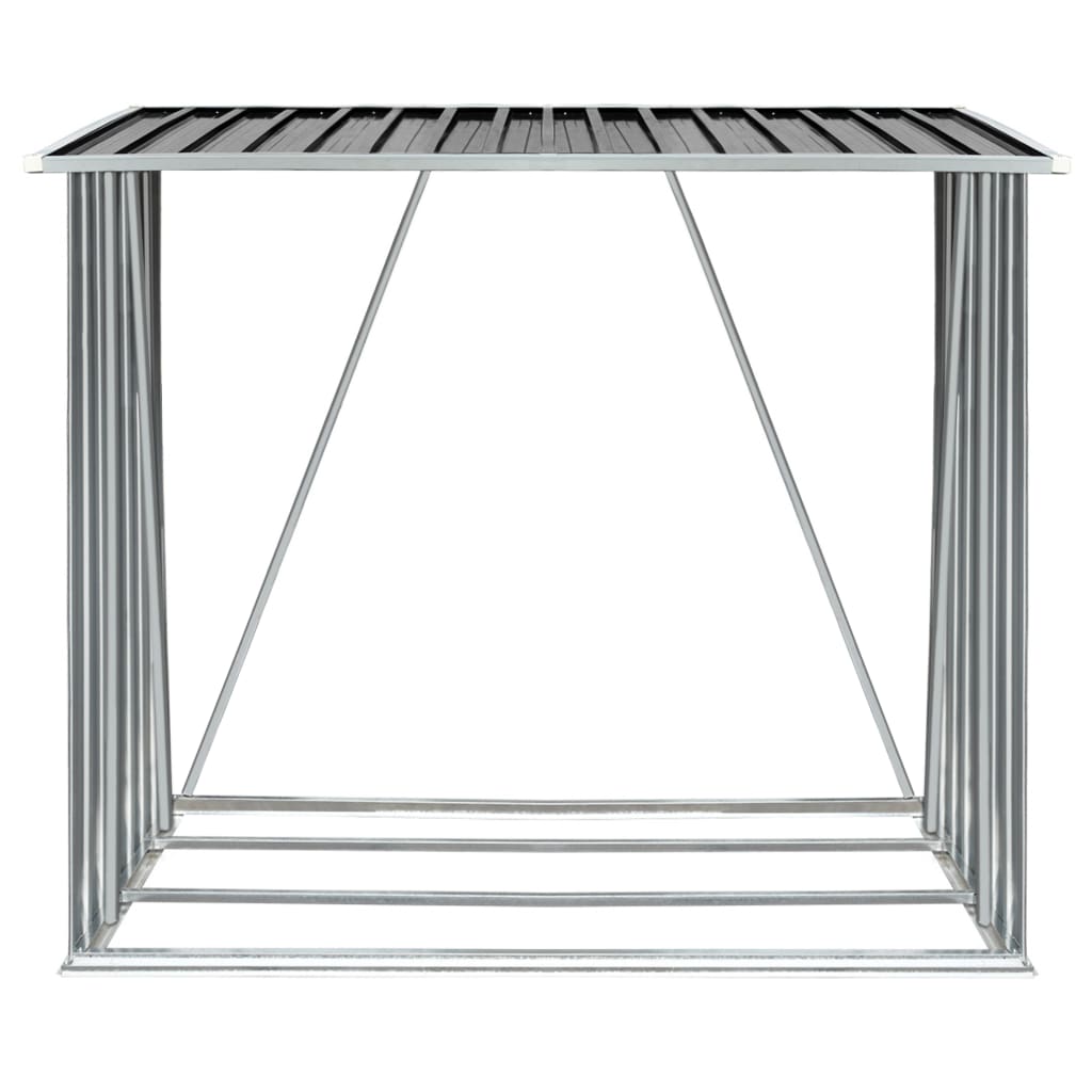 brændeskur til haven 163x83x154 cm galvaniseret stål antracitgrå
