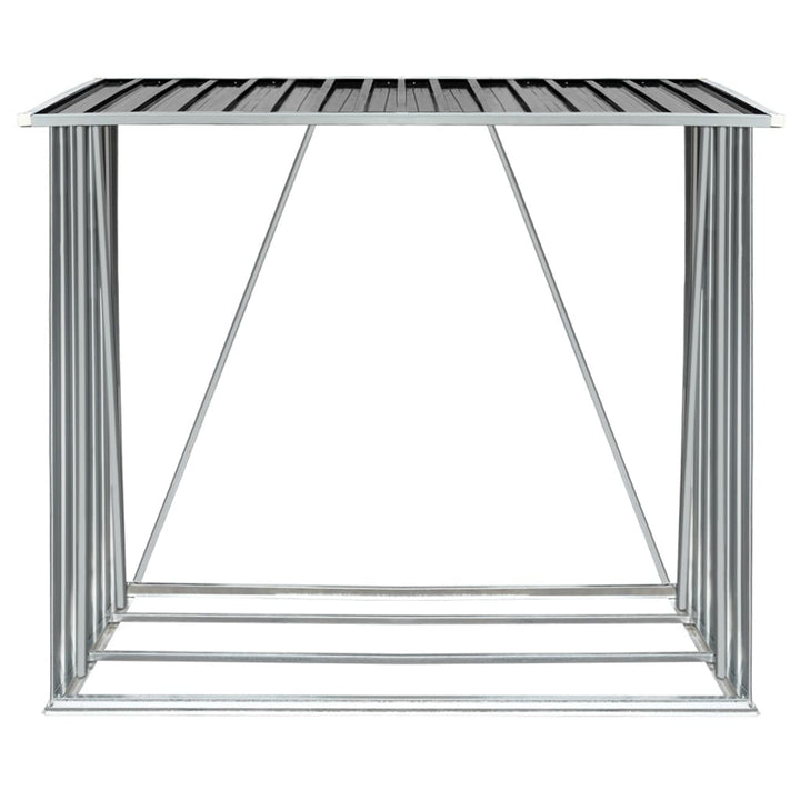 brændeskur til haven 163x83x154 cm galvaniseret stål antracitgrå