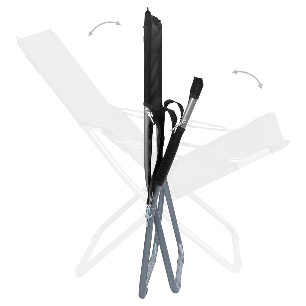 foldbare strandstole 2 stk. stof sort