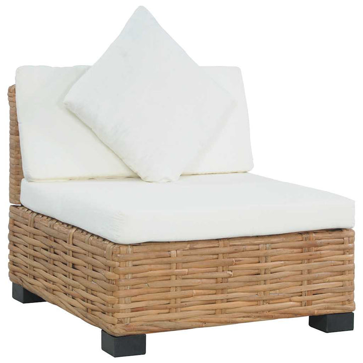 sofa uden armlæn med hynder naturlig rattan